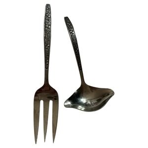 Vintage Pageant Harvest Stainless Flatware Japan Serving Meat‎ Fork Gravy Ladle